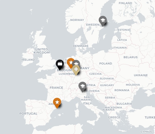 Karte der Kooperationspartner von SSADH-Defizit e.V.